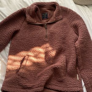 Abercrombie and Fitch Purple Fleece Quarter Zip, Small
